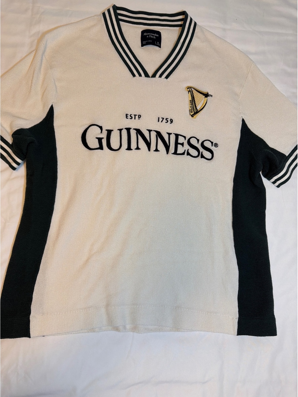 Abercrombie and Fitch XL Guiness soccer jersey